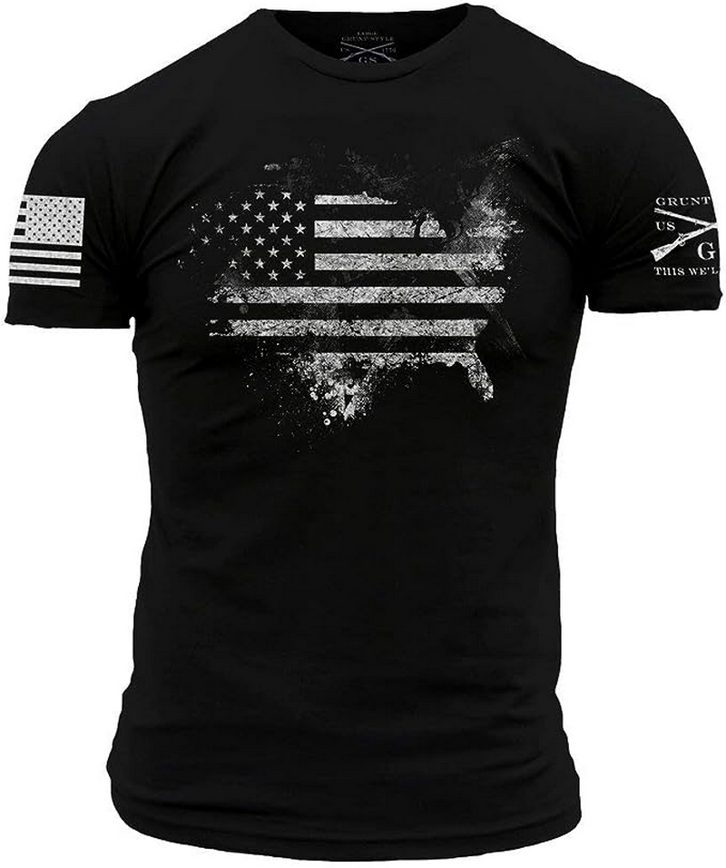 Grunt Style American Flag Acid Black T-Shirt
