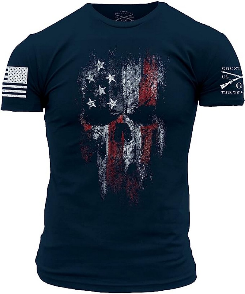 Grunt Style American Reaper Skull New Midnight Navy T-Shirt