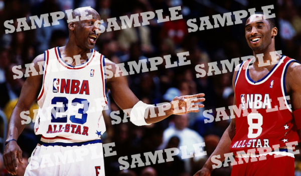 Michael Jordan Mentoring Kobe Bryant At 2003 All-Star Game Photo Sample 700
