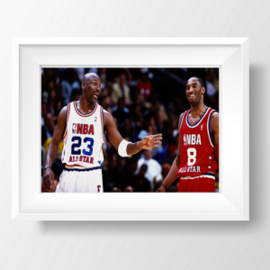 Michael Jordan Mentoring Kobe Bryant At 2003 All-Star Game Wall Mounted Picture Frame 700
