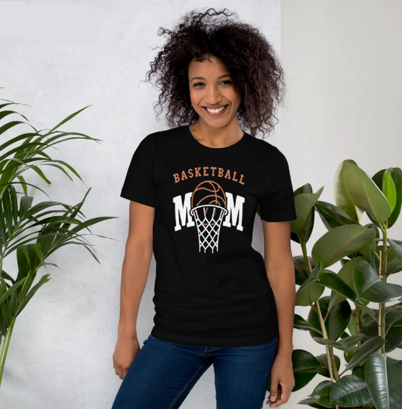 Basketball Mom Classic Slim Fit Tshirt - Black