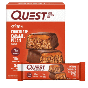 New Quest Crispy Chocolate Caramel Pecan 15g Protein Bar