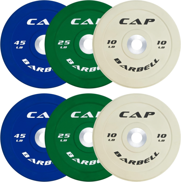 RWA Sportswear CAP Barbell 2-Inch Olympic Bumper Plate Weight Set - Competition