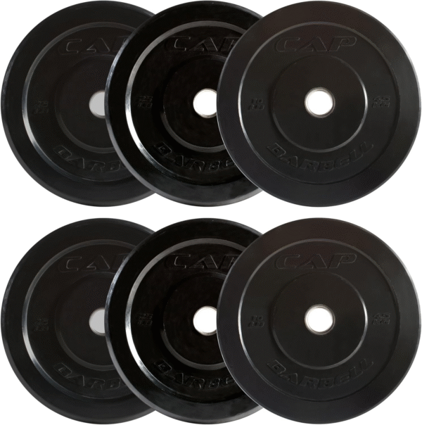 RWA Sportswear CAP Barbell 2-Inch Olympic Bumper Plate Weight Set - Elite